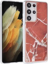 UNIQ Accessory Samsung Galaxy S21 Ultra TPU Telefoonhoesje - Rood Print, Bescherming van Telefoon, Back Cover.