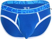 Andrew Christian Fly Tagless Brief w/ Almost Naked Blauw - MAAT S - Heren Ondergoed - Slip voor Man - Mannen Slip