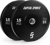 CAPITAL SPORTS Elongate 2020 Bumper Plate - Halterschijven - Gewichtschijven - 2x 15 kg - hardrubber