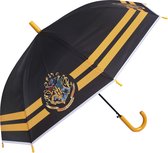 Zwarte paraplu met het logo van Zweinstein