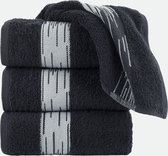 Homéé Handdoeken Essentials 550g. m² 50x100cm 100% katoen badstof set van 4 stuks zwart