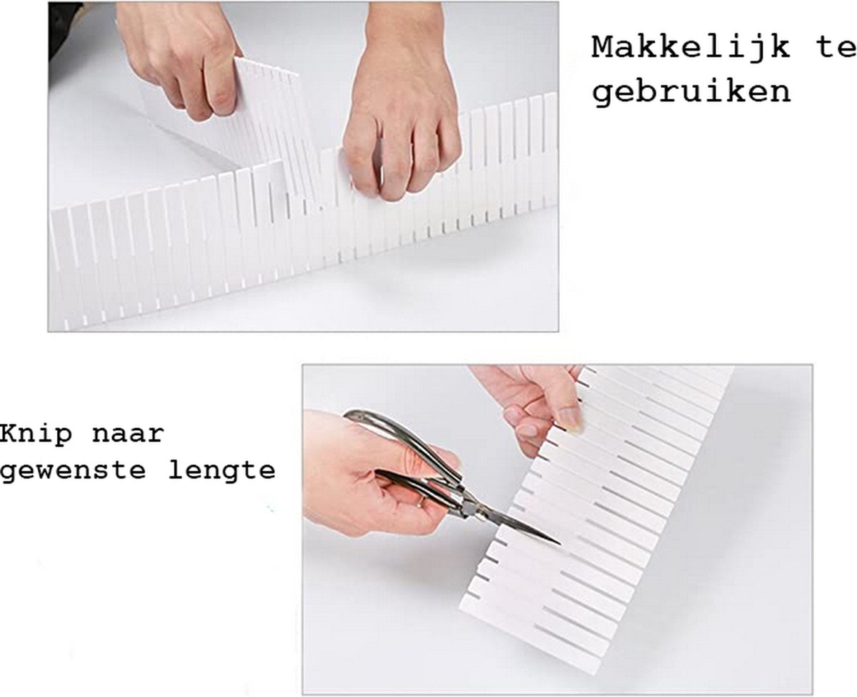 BillyBath Ladeverdelers, ladeverdeler verstelbaar, set van 2 opbergscheiders voor kleding van
