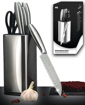 Bol.com HSXL The Original - Luxe Messenblok met Messen RVS - 7 delig - Keukenmessen Messenset met Blok aanbieding Bol.com HSXL The Original - Luxe Messenblok met Messen RVS - 7 delig - Keukenmessen Messenset met Blok aanbieding
