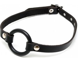 Bondage Play - leren mondknevel met O-ring