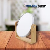 Online-Shop | Make-up spiegel - Ronde make-up spiegel - staande make-up spiegel - Wit gekleurde spiegel - Afmeting: 18x 21x
