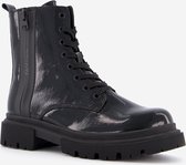 Blue Box dames lak veterboots - Zwart - Maat 42