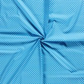 Katoen stof - Kleine hartjes - Waterblauw - 140cm breed - 10 meter