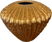 bloempot fiberstone ribbel kleur goud doorsnede 55 cm voor binnen