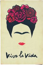 Poster Kunst Frida Kahlo - Viva la vida 91,5x61 cm 150 grams glanzend gestreken papier