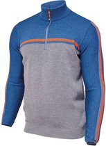 Ivanhoe Vest Sander Heren Merinowol Grijs/blauw/oranje Maat 3xl