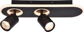 Brilliant lamp, Kimon LED spot bar 2-vlamms zwart, 2x PAR51, GU10, 5W geschikt voor reflectorlampen, draaibare koppen