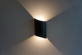 DEKUBO - FLAT CURVE ZWART - Wandlamp - Up & Down Lamp - Zwart