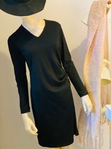 Elegante jurk - Zwart - Glitter detail - Classy jurk - Gelegenheidsjurk - feestjurken