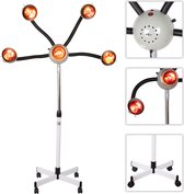 LIROMA.NL - 1100W Infraroodlamp - 5 Koppen -  Timer – Hoogte Verstelbaar  - Pijnverlichting Spieren – Warmtelamp - Infrarood Verwarming - Infraroodtherapie - Lichttherapie