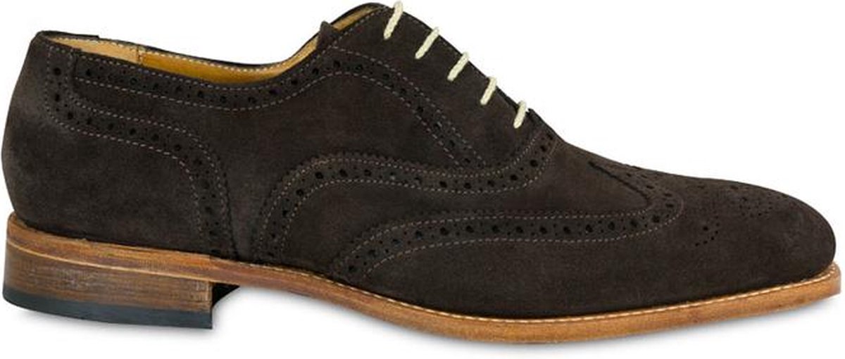 VanPalmen Quirey Nette schoenen - heren veterschoen - bruin suede - goodyear-maakzijze - topkwaliteit