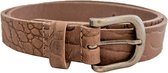 Leren riem met croco structuur taupe 95