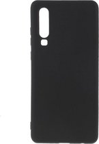 Siliconen back cover case - Geschikt voor Huawei P30 - TPU hoesje zwart