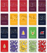 Moderne set kerstkaarten (A6) met enveloppen - 20 verschillende kaarten per set -  20 stuks