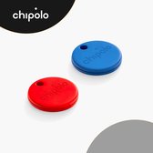 Chipolo One - Bluetooth GPS Tracker - Keyfinder Sleutelvinder - 2-Pack - Blauw & Rood