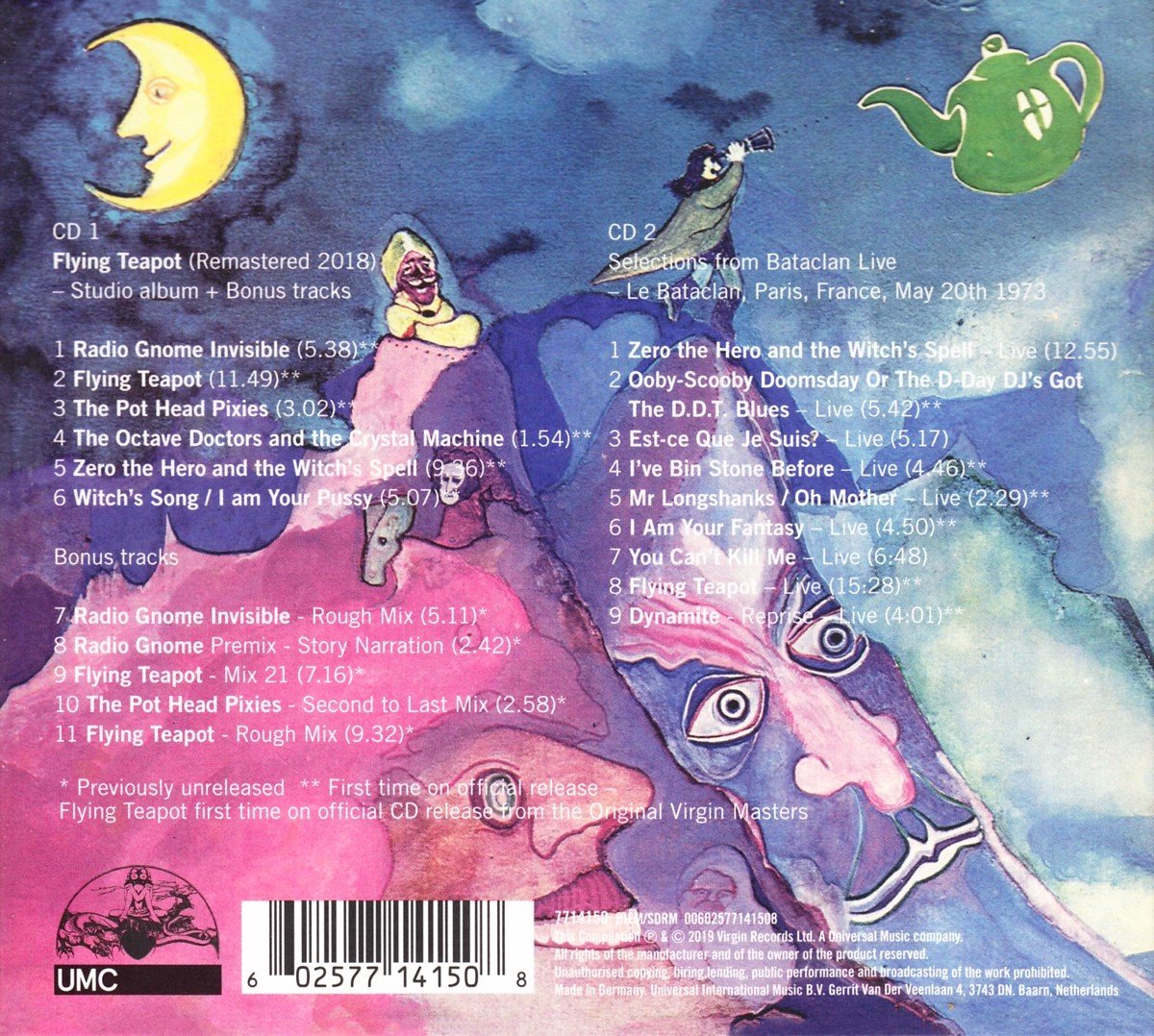 Gong Flying Teapot (2 CD) (Deluxe Edition), Gong CD (album) Muziek