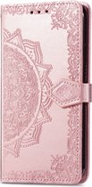 Bloem mandala roze agenda book case hoesje Motorola Moto E20 / E30 / E40