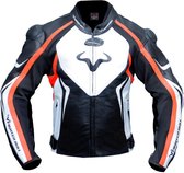 Fighter Bull 627 leren motorjas Heren- zwart rood- maat XL