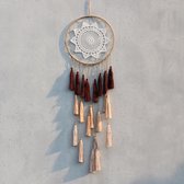 Handgemaakte Dromenvanger | Wanddecoratie | Dreamcatcher | Rood/Bruin