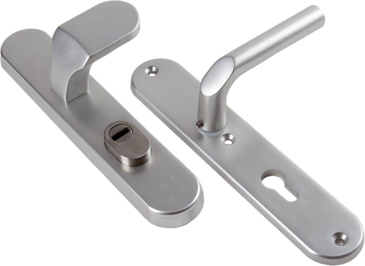 Ami Veiligheids schildgarnituur SKG knop/kruk - deurdikte 55/60 mm - Omkeerbaar - KT 92 - F1 - zonder gatdeelkruk