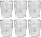 Krumble Waterglas - Vintage - Drinkglazen - Glazen - Waterglas - Whiskeyglas - Vaatwasserbestendig - Set van 6 - 260 ml per glas - Glas - Transparant