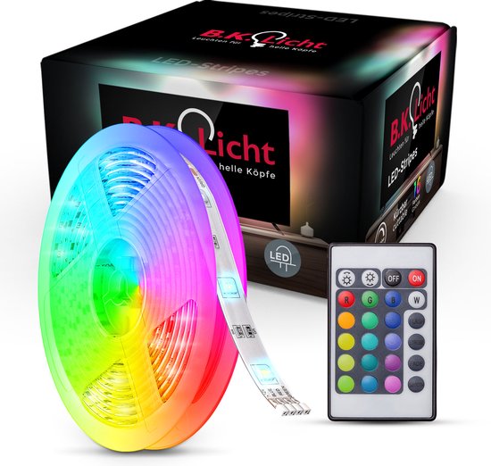 B.K.Licht - Bande LED 10m - dimmable bande - lumineuse RGB stripes -  multicouleur