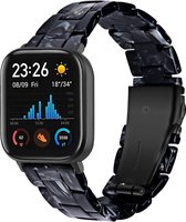 Resin Smartwatch bandje - Geschikt voor  Xiaomi Amazfit GTS resin band - zwart/wit - Strap-it Horlogeband / Polsband / Armband