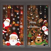 Kerstafbeeldingen | Raamstickers | Kerststickers | PVC | Raamdecoratie | zelfklevend | 160 Stuks | Sneeuwvlok | Kerstman | Rendier | Waterdicht | Herbruikbaar