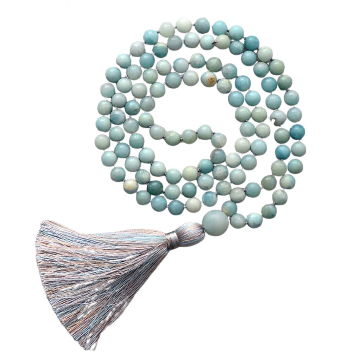 Marama - Mala Ketting - Alaska Turquoise - 108 kralen - edelsteen Amazoniet - cadeautje voor haar