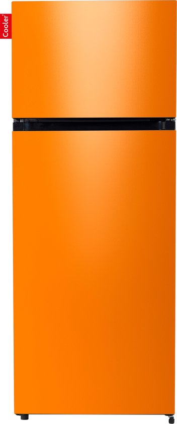 Koelkast: COOLER MEDIUM-AORA Combi Top Koelkast, F, 164+41l, Gloss Bright Orange All Sides, van het merk Cooler
