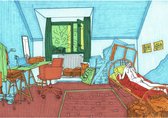 Poster - elles - Amsterdam - van Gogh - slaapkamer - tekening - 30x40 cm - kleur