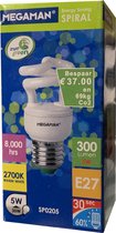 Megaman Spiral spaarlamp 5W E27 grote fitting 2700k 300lm