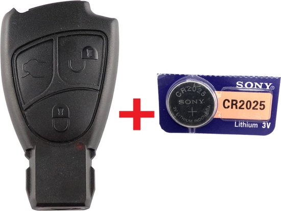 Autosleutel 3 knoppen smart key behuizing + Batterij CR2025 geschikt voor  Mercedes... | bol.com