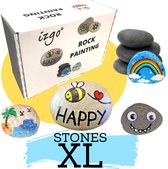 Stenen Schilderen volwassenen - Happy Stones maken kinderen - 55-delig Rock Painting Pakket - Complete Startset met steentjes - Dotting - stippen Mandala - HappyStone keien beschilderen - Creatief - Hobby