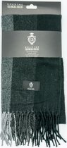 Sjaal - Heren sjaal - Georges Rech - sjaal zwart/grijs gestreept - heren sjaal - warme sjaal - laatste stuks - kado heren - aktie prijs - van 39,00 voor 29,95 -