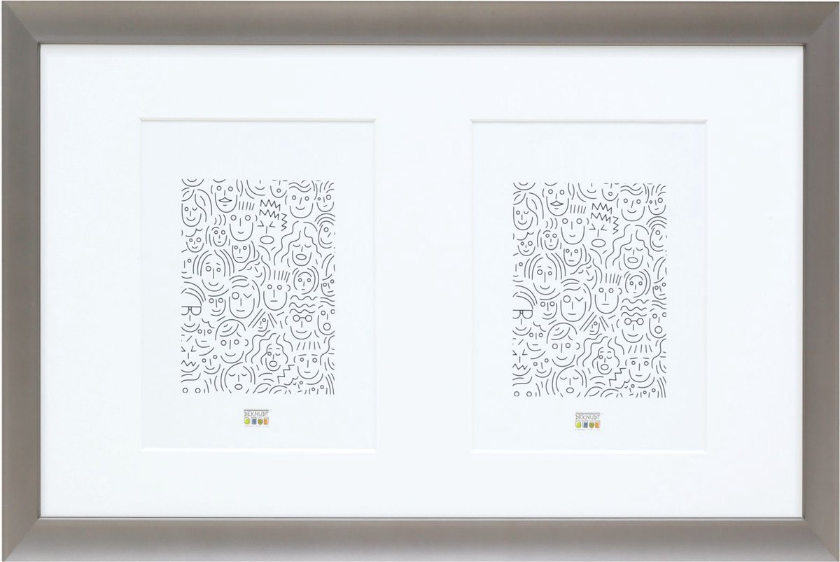 Deknudt Frames multifotolijst S021D7 P2 - antraciet - 2 foto's 10x15 grijs