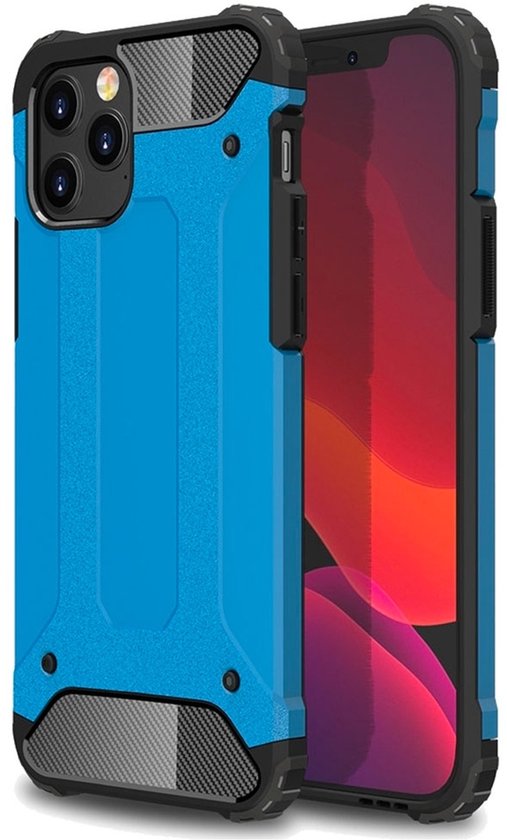 Rugged Armor Case geschikt voor iPhone 12 Pro Max | Stevige back cover | TPU en Polycarbonaat | Stoer ontwerp | Schokbestendig hoesje geschikt voor Apple iPhone 12 Pro Max (6.7 inch)