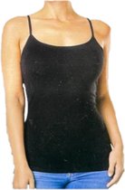Basic Dames Spaghetti Top - 1 pack zwarte Basics spaghetti tops. - Small 36/38