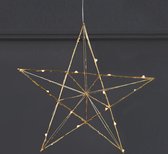 Star Trading "Line" - messing (geelkoper) - Kerstdecoratie met LED verlichting (20 warmwit) - ster - 38x36 cm - voor binnen
