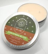 Geurkaars set - 2 x FRAGRANTLY - Kerst - Christmas Bliss - LIMITED EDITION - Mandarijn & Kruidnagel - brandtijd totaal 36 uur - natuurlijke koolzaadwas