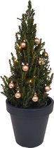 bijSTOX Mini Kerstboom met Verlichting - Sierpot en Kerstballen Camel Bruin - 80/90 cm