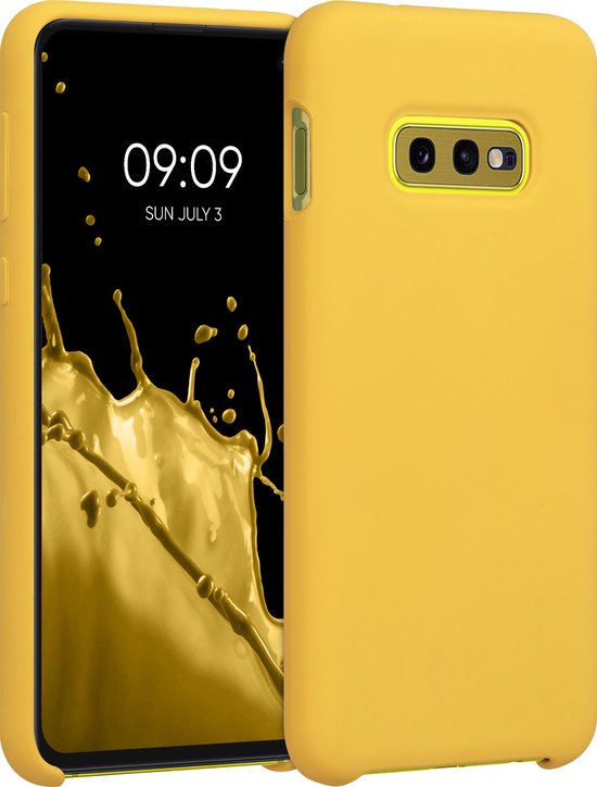 kwmobile telefoonhoesje geschikt voor Samsung Galaxy S10e - Hoesje met siliconen coating - Smartphone case in honinggeel