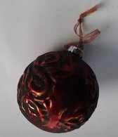 Kerstbal bordeaux rood set van 3