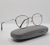 Leesbril +1.0 / rode halfbril van metalen frame / metalen veerscharnier / bril op sterkte +1,0 / unisex leesbril met brillenkoker en microvezeldoekje / dames en heren leesbril / 92