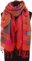 Chique kasjmier sjaal multikleur - 100% wol - Wollen omslagdoek - 180 x 70 cm