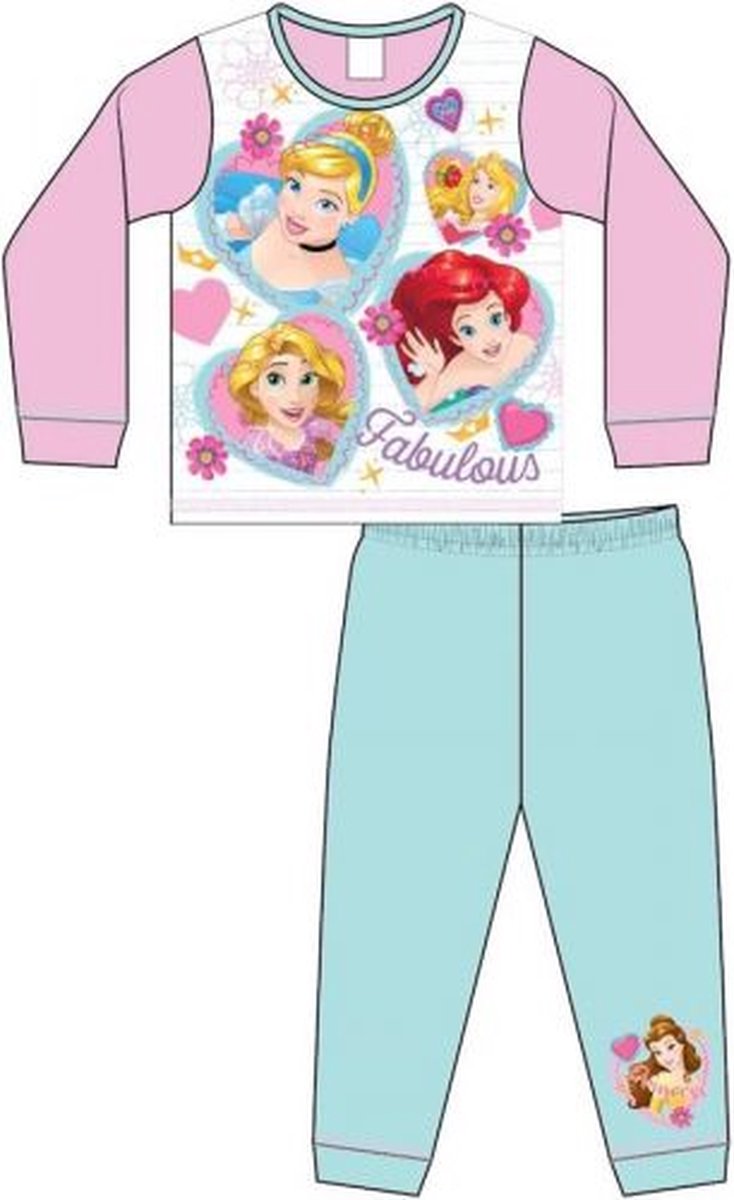 Princess Pyjama - Maat 98 - Disney Prinsessen - Meisjespyjama - Lange broek en Longsleeve